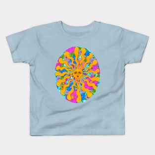 Sunshine State of Mind - Retro Sun and Florals Kids T-Shirt